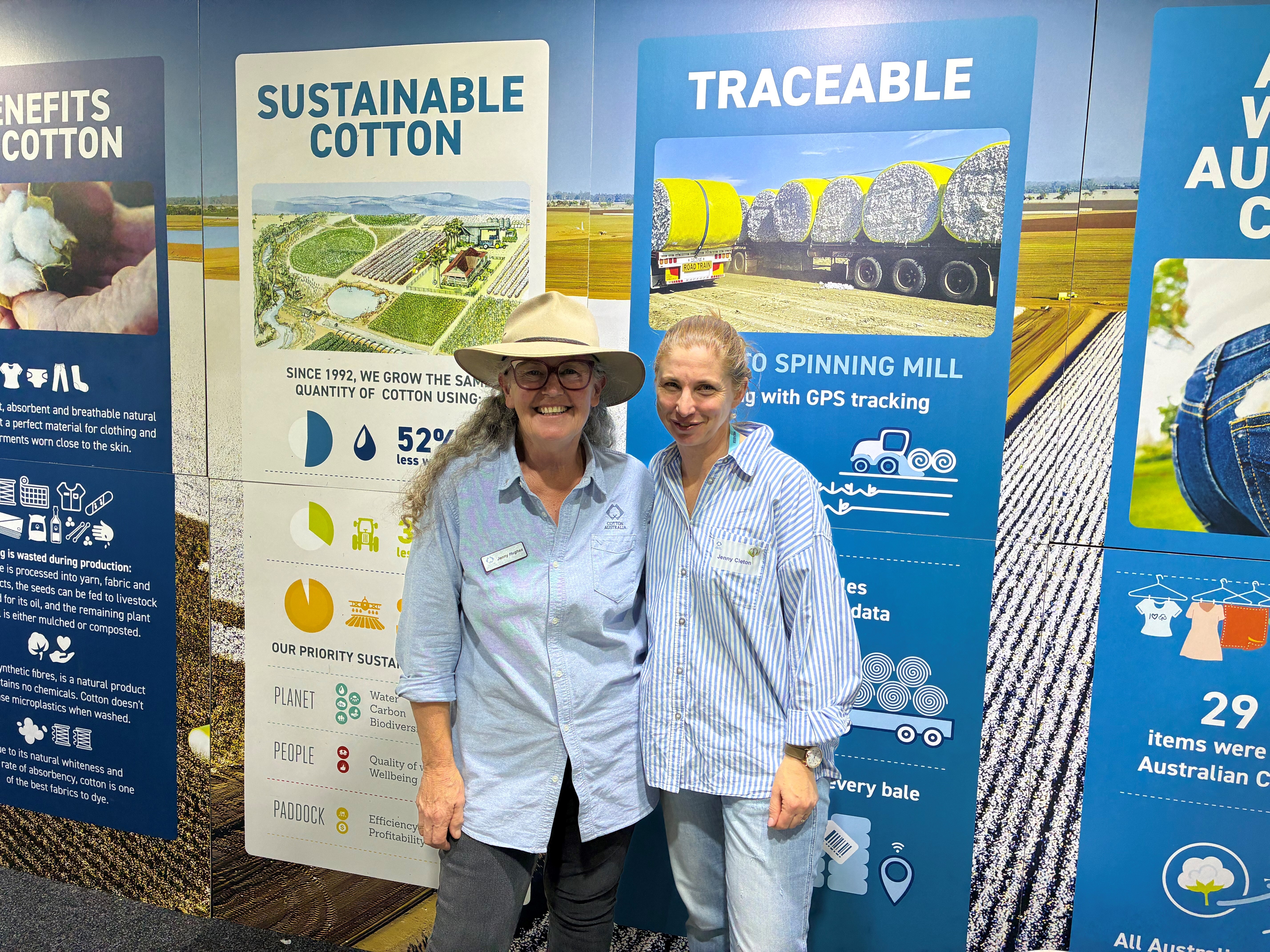 Cotton Australia's Jenny Hughes with grower Jenny Cleton who has volunteered numerous times.