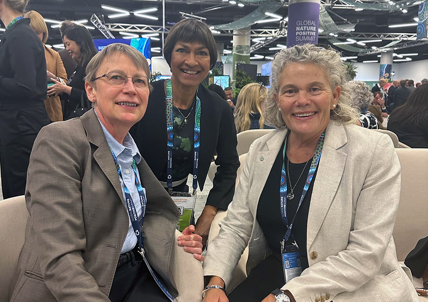 Cotton Australia Policy Officer Jennifer Brown with Special Representative for Australian Agriculture, Su McCluskey and Former NFF president and current Vice President of World Farmers’ Organisation Fiona Simson