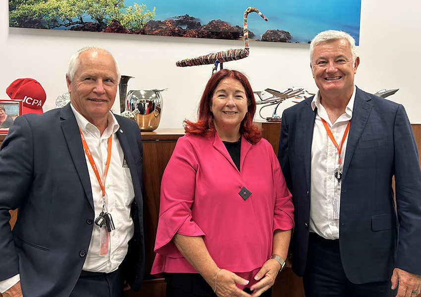 Melissa Price, Member for Durack with Cotton Australia’s General Manager Michael Murray and CEO Adam Kay