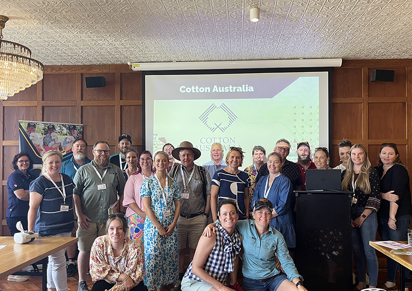 Cotton Australia General Manager Michael Murray with agriculture and textile teachers at the Food, Fibre and Agricultural Educators Conference