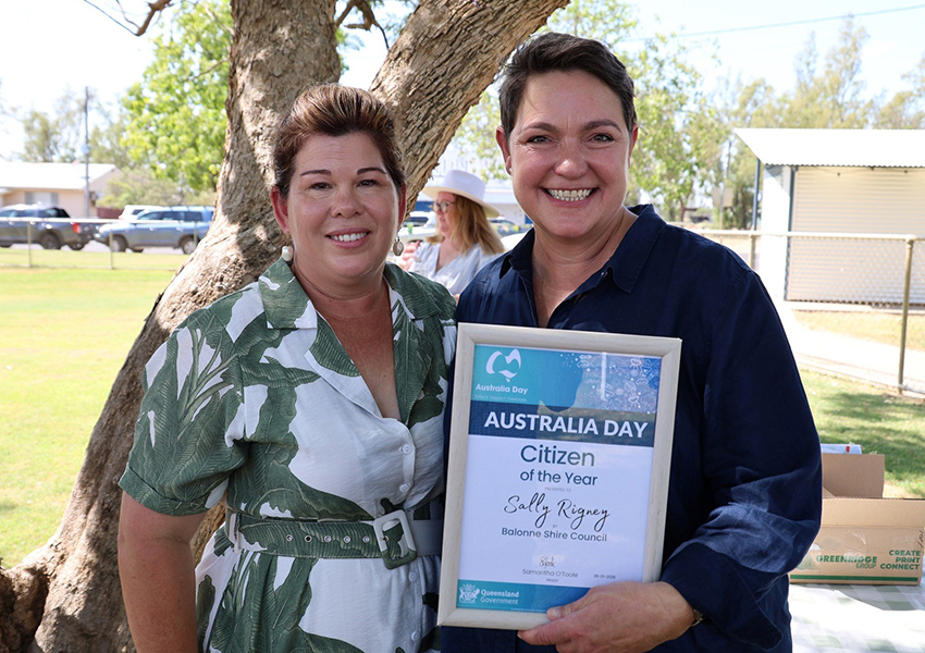 Balonne Shire Mayor Cr Samantha O'Toole with Sally Rigney