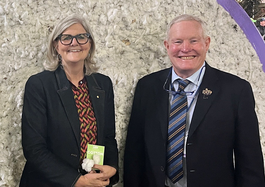 Darling Downs grower Jamie Grant met Governor-General Sam Mostyn AC