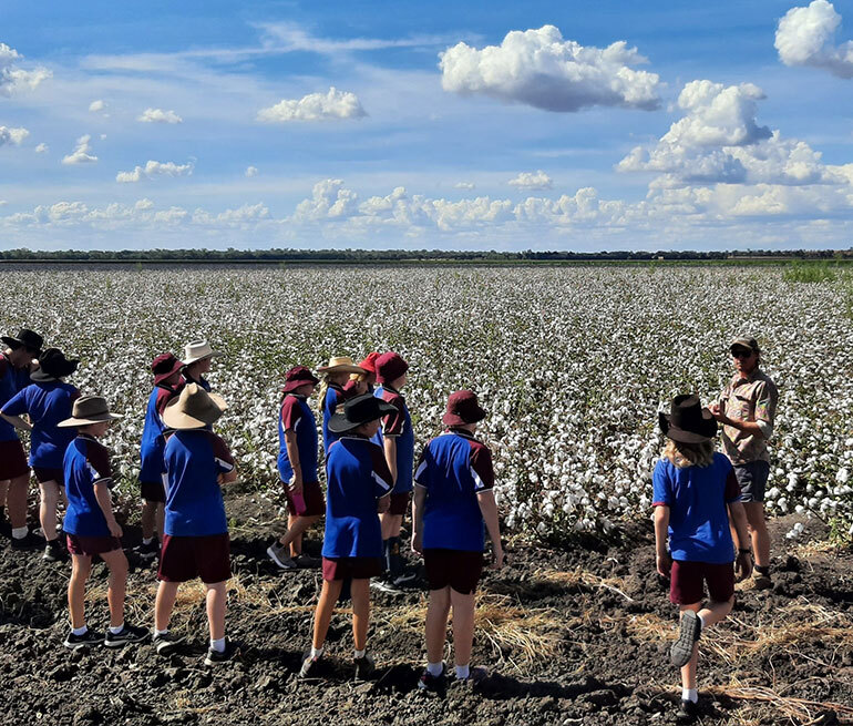 class trip to cotton field