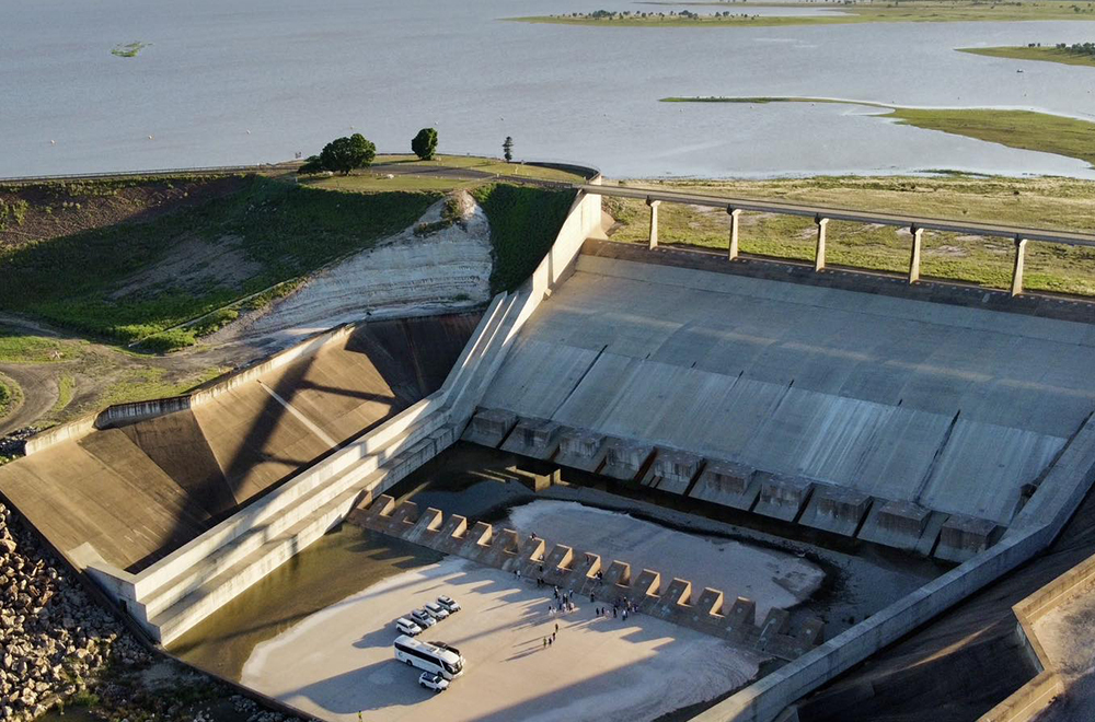 Visiting the Fairbairn Dam spillway was a highlight for Cotton Australia Regional Manager Robyn Lehman