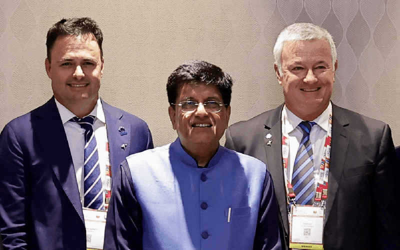 Nigel Burnett and Adam Kay met with senior government minister Piyush Goyal who is the Minister for Textiles