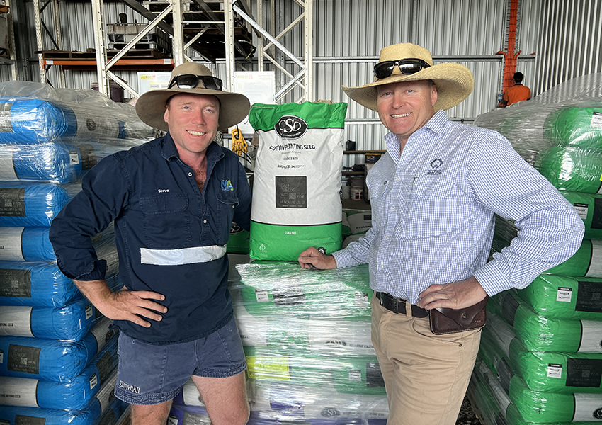 For Darling Downs grower Steve McVeigh (pictured left, with Howard Coggan) planting is now underway.