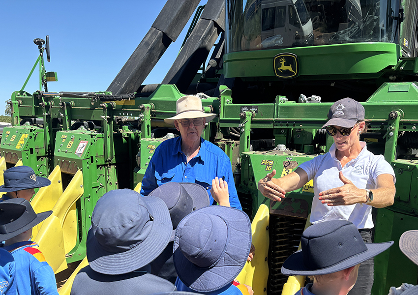 Students from Years 2, 3, and 4 at Emerald Christian College recently the Kiely family farm