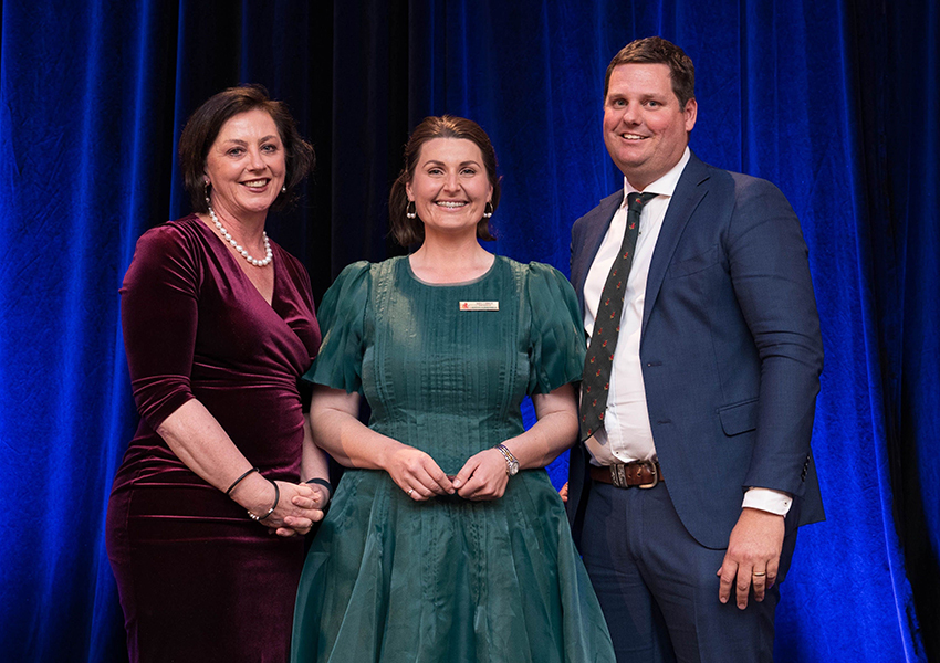 Jane Bennett, National Chair of Nuffield with 2025 Scholar Kate Lumber and Nigel Corish, previous Nuffield Sholar and Cotton grower from the Goondiwindi and Condamine regions.