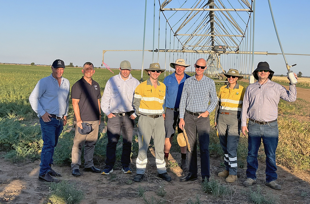 Cotton Australia General Manager Michael Murray with representatives from Ergon Retail and Network, QLD Treasury (Energy Section), Department of Primary Industries, and Queensland Farmers’ Federation (QFF) in St George.