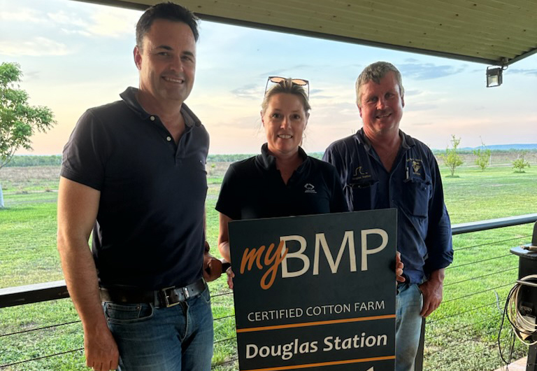 Nigel with Simone Cameron and Tony Hayne at Douglas Station