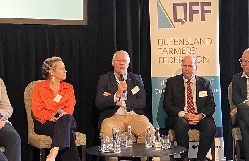 Cotton Australia ‘s General Manager, Michael Murray on a panel at the QFF breakfast