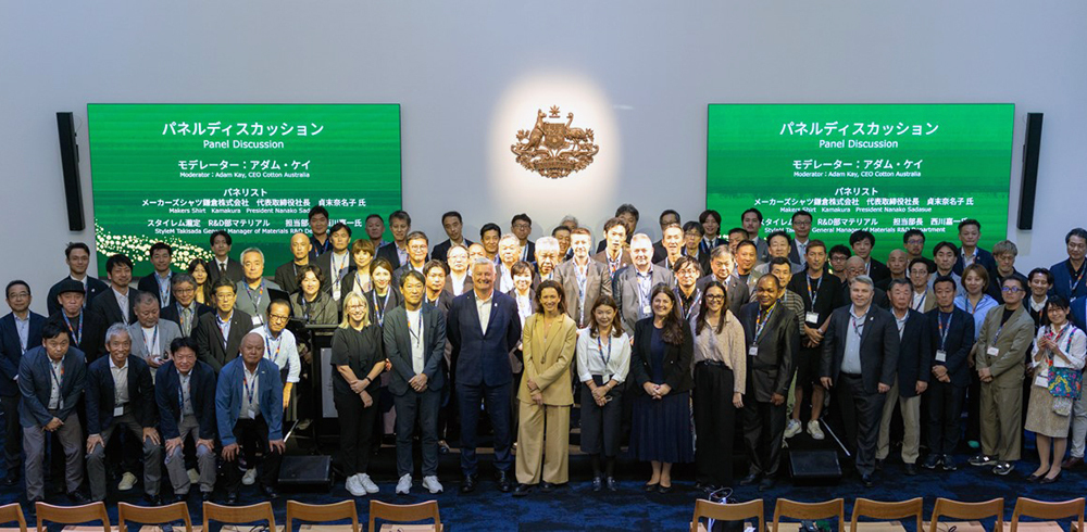 A group photo at the Natural Fibres panel discussion