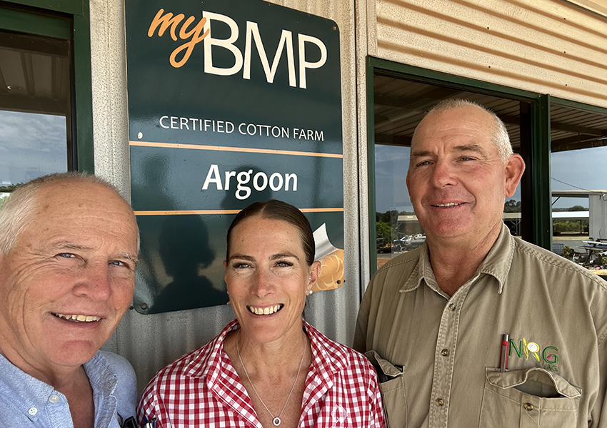 Michale Murray, Central Highlands Regional Manager Robyn Lehmann and grower Neek Morawitz