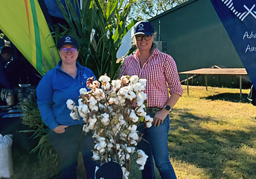 Simone (right) pictured with Cotton Australia's Nicole Scott was an advocate for northern cotton, representing the industyr at events like the Katherine Show.